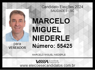 Candidato MARCELO MIGUEL NIEDERLE 2024 - SAUDADES - Eleições