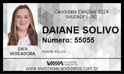 Candidato DAIANE SOLIVO 2024 - SAUDADES - Eleições