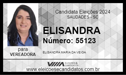 Candidato ELISANDRA 2024 - SAUDADES - Eleições