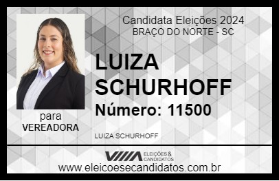 Candidato LUIZA SCHURHOFF 2024 - BRAÇO DO NORTE - Eleições