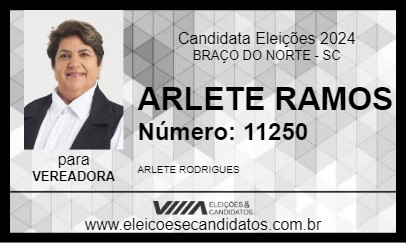 Candidato ARLETE RAMOS 2024 - BRAÇO DO NORTE - Eleições