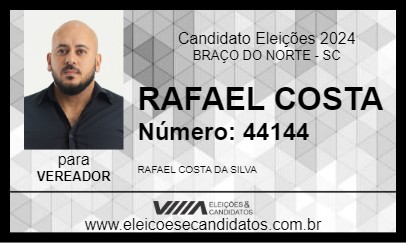 Candidato RAFAEL COSTA 2024 - BRAÇO DO NORTE - Eleições