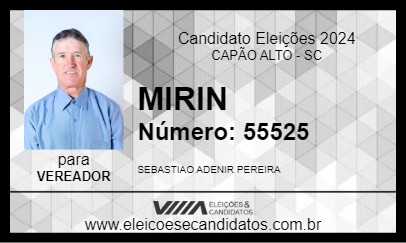 Candidato MIRIN 2024 - CAPÃO ALTO - Eleições