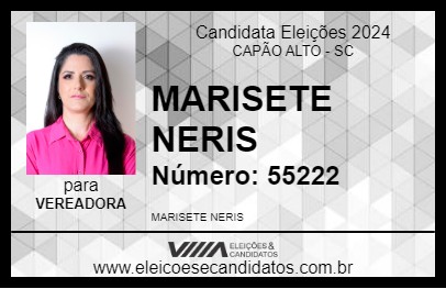 Candidato MARISETE NERIS 2024 - CAPÃO ALTO - Eleições