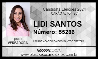 Candidato LIDI SANTOS 2024 - CAPÃO ALTO - Eleições