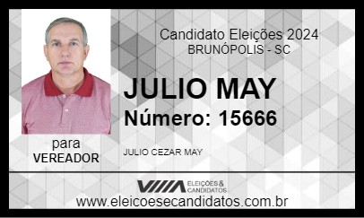 Candidato JULIO MAY 2024 - BRUNÓPOLIS - Eleições