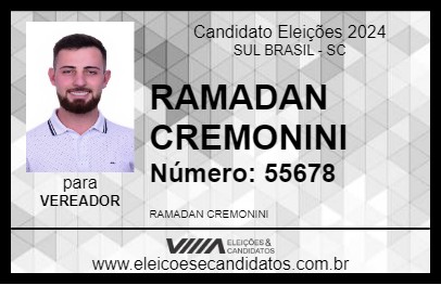 Candidato RAMADAN CREMONINI 2024 - SUL BRASIL - Eleições