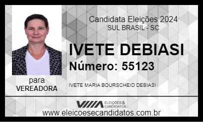 Candidato IVETE DEBIASI 2024 - SUL BRASIL - Eleições