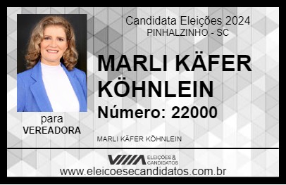 Candidato MARLI KÄFER KÖHNLEIN 2024 - PINHALZINHO - Eleições