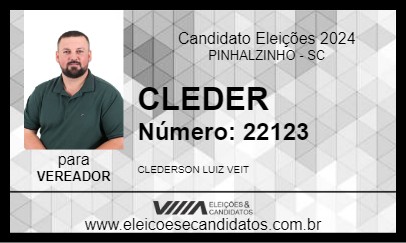 Candidato CLEDER 2024 - PINHALZINHO - Eleições