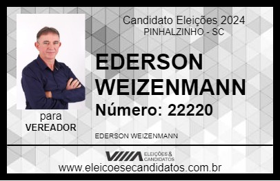 Candidato EDERSON WEIZENMANN 2024 - PINHALZINHO - Eleições