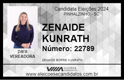 Candidato ZENAIDE KUNRATH 2024 - PINHALZINHO - Eleições