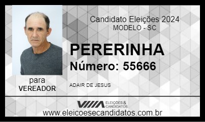 Candidato PERERINHA 2024 - MODELO - Eleições