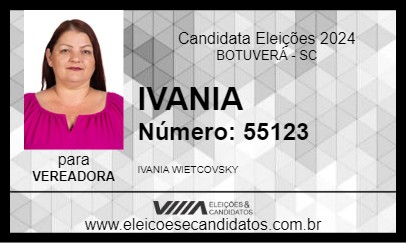 Candidato IVANIA 2024 - BOTUVERÁ - Eleições