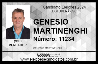 Candidato GENESIO MARTINENGHI 2024 - BOTUVERÁ - Eleições