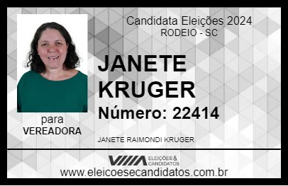 Candidato JANETE KRUGER 2024 - RODEIO - Eleições