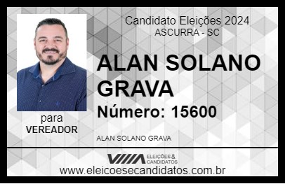 Candidato ALAN SOLANO GRAVA 2024 - ASCURRA - Eleições