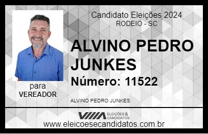 Candidato ALVINO PEDRO JUNKES 2024 - RODEIO - Eleições