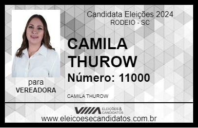 Candidato CAMILA THUROW 2024 - RODEIO - Eleições