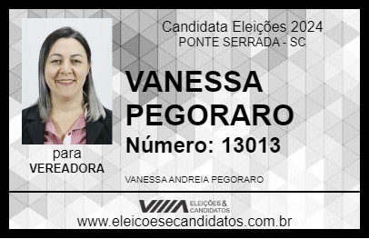 Candidato VANESSA PEGORARO 2024 - PONTE SERRADA - Eleições