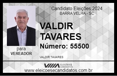 Candidato VALDIR TAVARES 2024 - BARRA VELHA - Eleições