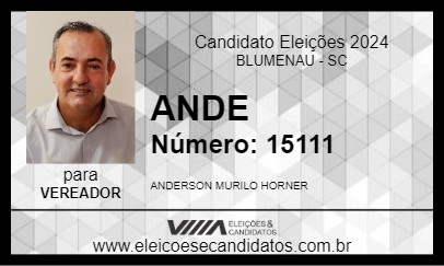 Candidato ANDE 2024 - BLUMENAU - Eleições