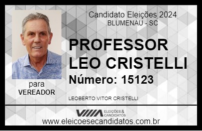 Candidato PROFESSOR LEO CRISTELLI 2024 - BLUMENAU - Eleições