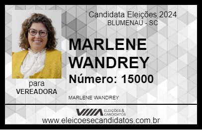 Candidato MARLENE WANDREY 2024 - BLUMENAU - Eleições