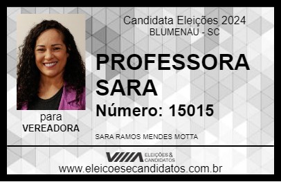 Candidato PROFESSORA SARA 2024 - BLUMENAU - Eleições