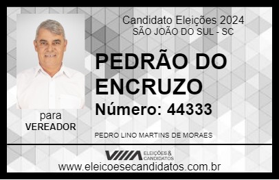 Candidato PEDRÃO DO ENCRUZO 2024 - SÃO JOÃO DO SUL - Eleições