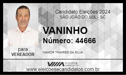 Candidato VANINHO 2024 - SÃO JOÃO DO SUL - Eleições