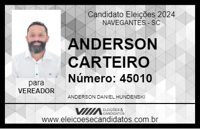 Candidato ANDERSON CARTEIRO 2024 - NAVEGANTES - Eleições