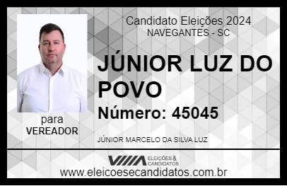 Candidato JÚNIOR  LUZ DO POVO 2024 - NAVEGANTES - Eleições