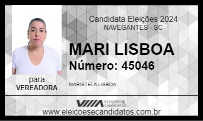 Candidato MARI LISBOA 2024 - NAVEGANTES - Eleições