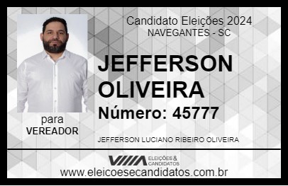 Candidato JEFFERSON OLIVEIRA 2024 - NAVEGANTES - Eleições