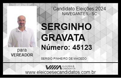 Candidato SERGINHO GRAVATA 2024 - NAVEGANTES - Eleições