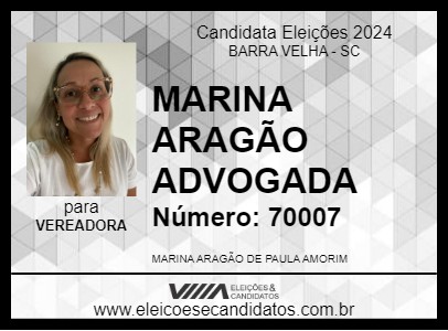 Candidato MARINA ARAGÃO ADVOGADA 2024 - BARRA VELHA - Eleições