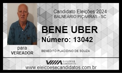 Candidato BENE DO UBER 2024 - BALNEÁRIO PIÇARRAS - Eleições