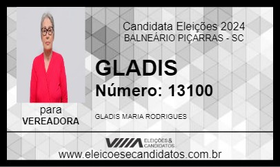 Candidato GLADIS 2024 - BALNEÁRIO PIÇARRAS - Eleições