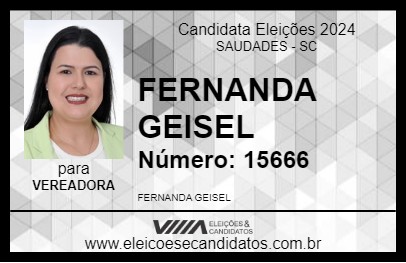 Candidato FERNANDA GEISEL 2024 - SAUDADES - Eleições