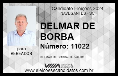 Candidato DELMAR DE BORBA 2024 - NAVEGANTES - Eleições