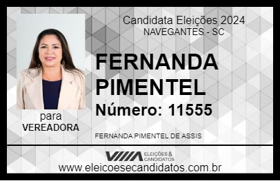 Candidato FERNANDA PIMENTEL 2024 - NAVEGANTES - Eleições