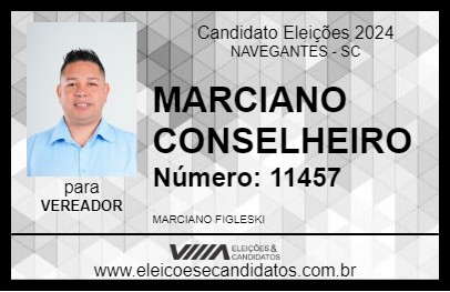 Candidato MARCIANO CONSELHEIRO 2024 - NAVEGANTES - Eleições