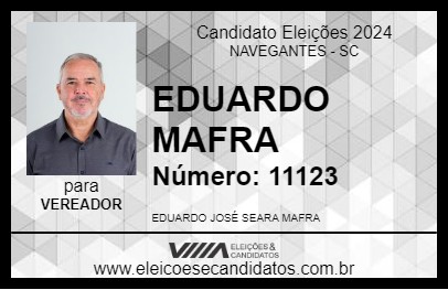 Candidato EDUARDO MAFRA 2024 - NAVEGANTES - Eleições