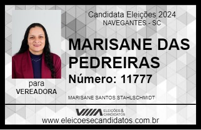 Candidato MARISANE DAS PEDREIRAS 2024 - NAVEGANTES - Eleições