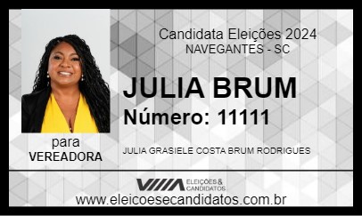 Candidato JULIA BRUM 2024 - NAVEGANTES - Eleições