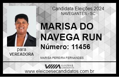 Candidato MARISA DO NAVEGA RUN 2024 - NAVEGANTES - Eleições