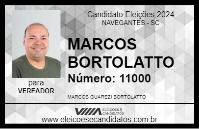 Candidato MARCOS BORTOLATTO 2024 - NAVEGANTES - Eleições