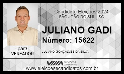 Candidato JULIANO GADI 2024 - SÃO JOÃO DO SUL - Eleições