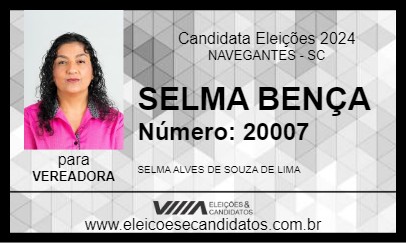 Candidato SELMA BENÇA 2024 - NAVEGANTES - Eleições